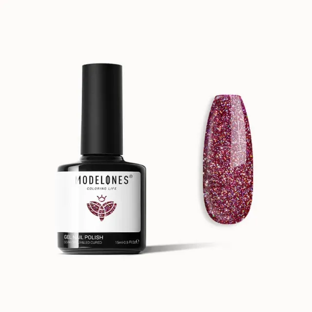 Modelones Inspire Gel gellack Cosmic Ember 15 ml glitter