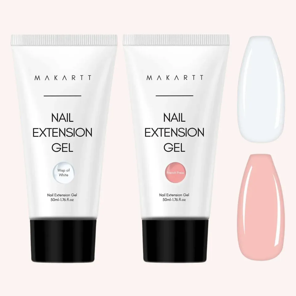 Makartt Poly Nail Gel polygel svart mjölkvit 2x50 ml slitstark