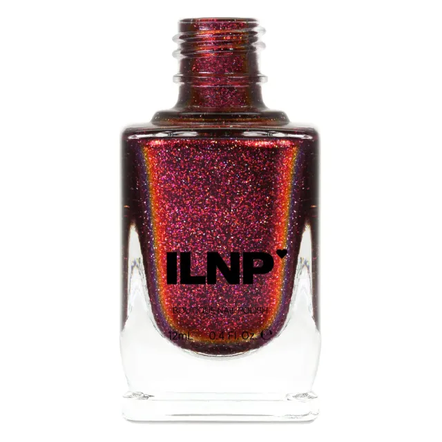 ILNP Carrie nagellack mörkröd holografisk