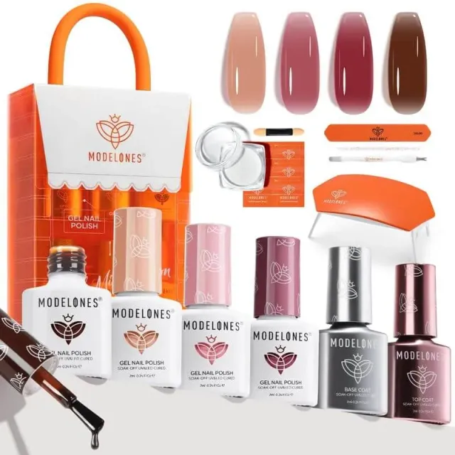 Modelones Juice Jelly gellackkit 4 lack mini lampa