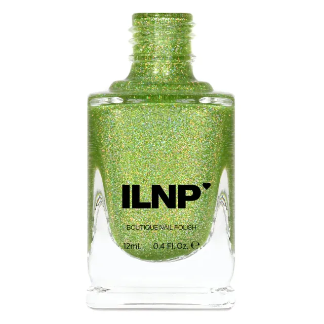 ILNP Splashed Staycation nagellack kiwigrön holografisk