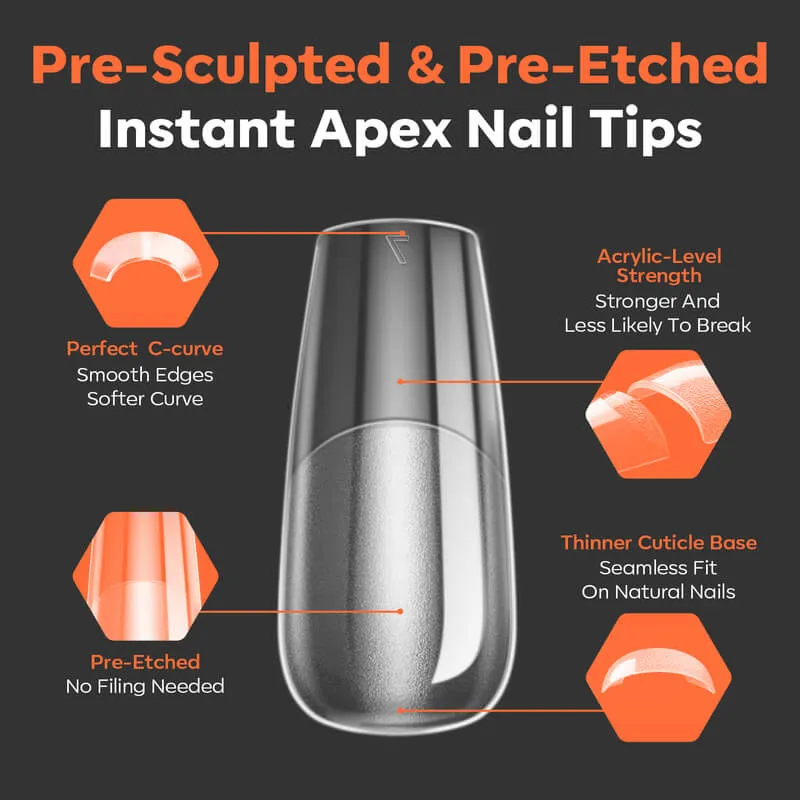 Modelones Apex Medium Coffin nageltips c-kurva