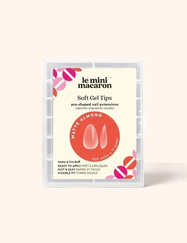 Le Mini Macaron Le Soft Gel Tips lösnaglar almond matt