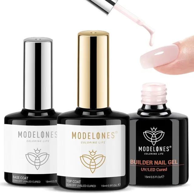 Modelones Builder Top Coat gellack nude pink 10 ml