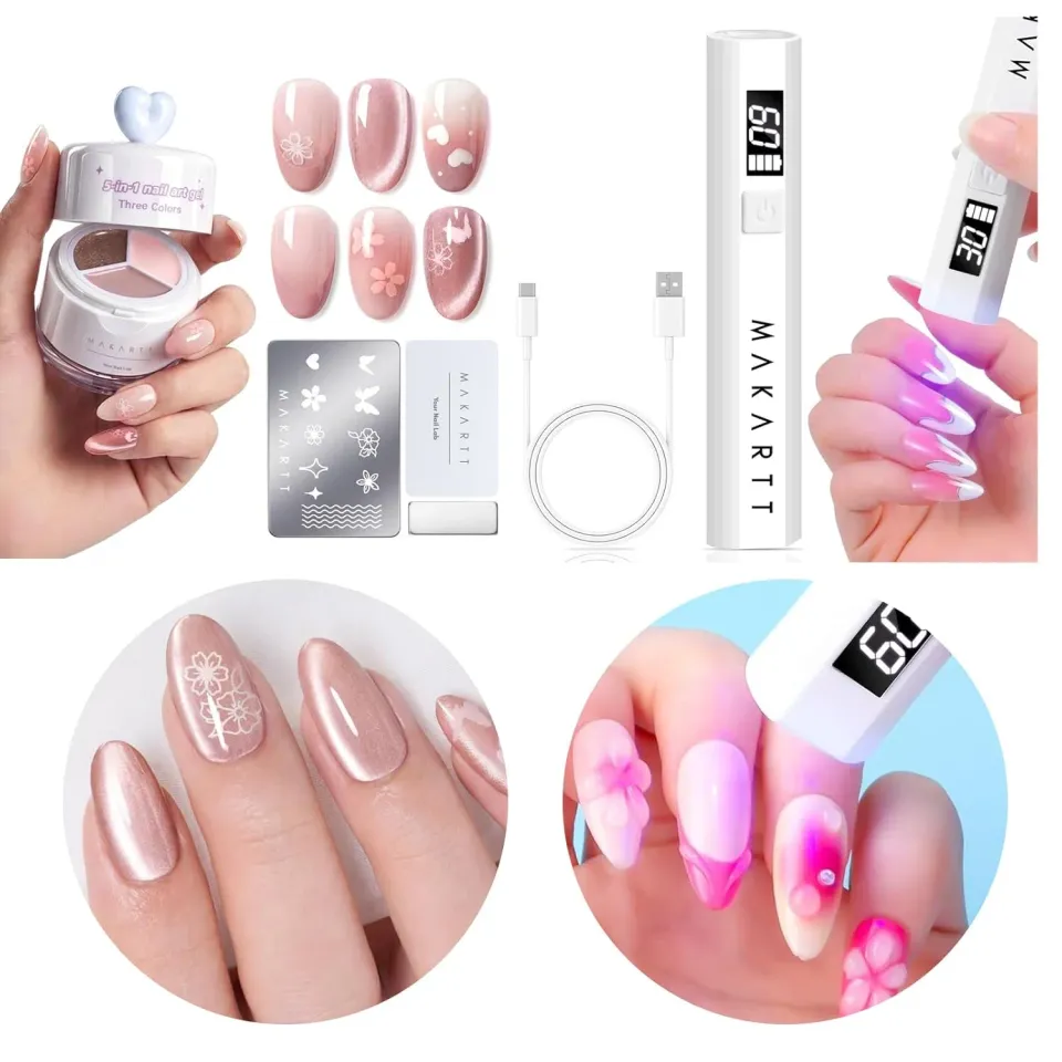 Makartt ColorPot Petal Veil nagelkit mini UV-lampa 5-i-1