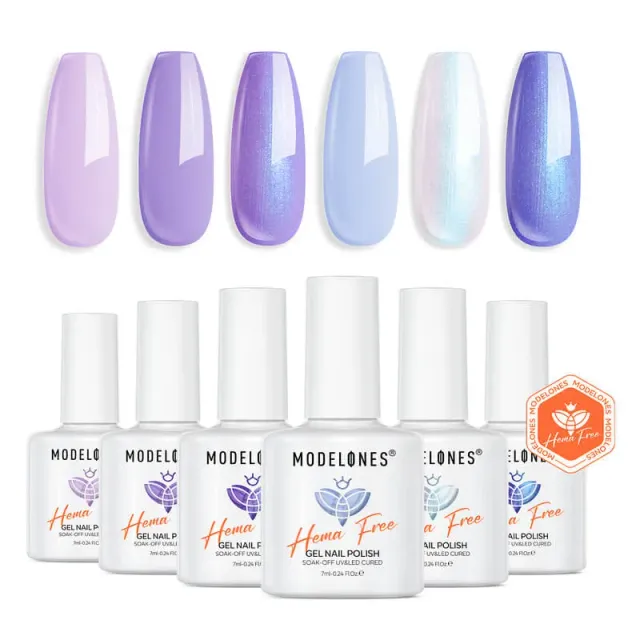 Modelones Starry Cosmos gellackset 6-pack lila hemafri