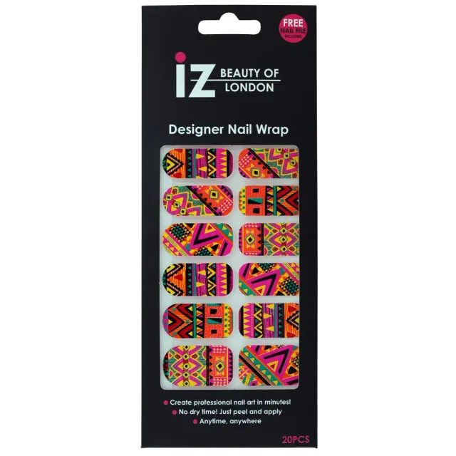 Iz Beauty Aztec Inspired nagelfolie flerfärgad mönstrad