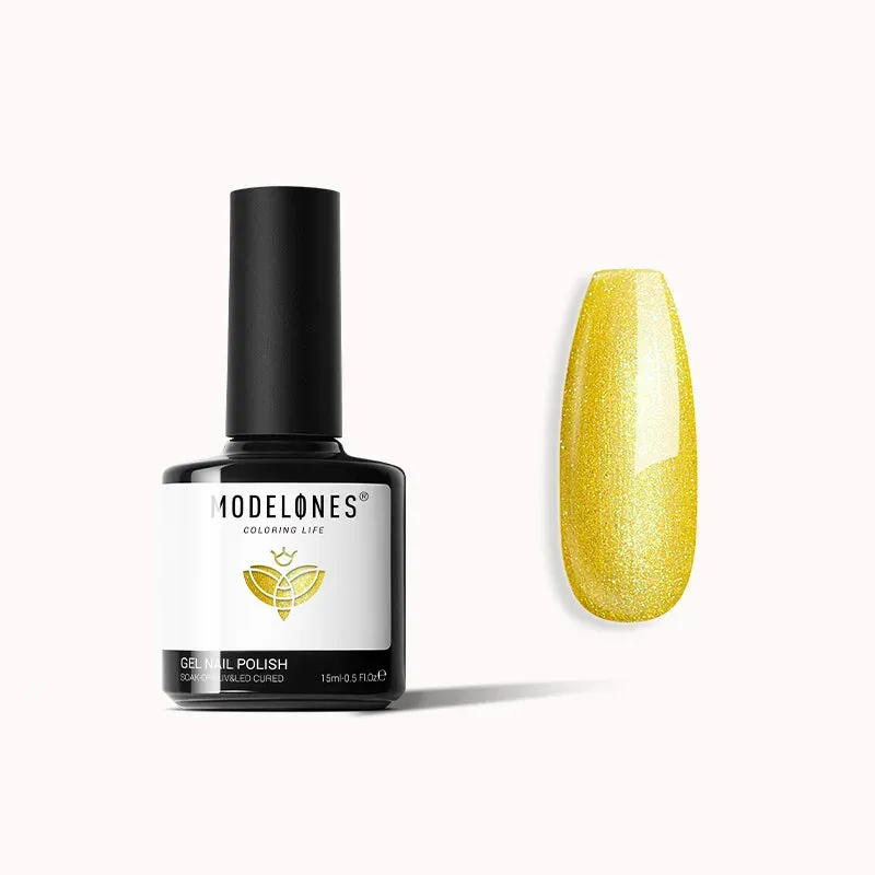 Modelones Inspire Gel Golden Glint gellack 15 ml guld glitter