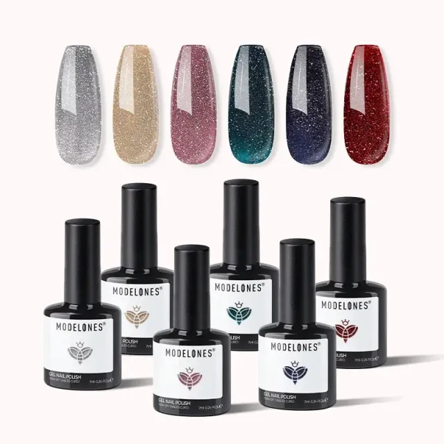 Modelones In the Spotlight gellack 6 färger glitter