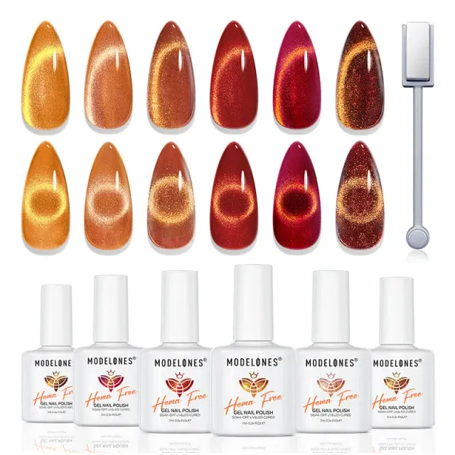 Modelones Amber Halo gellack cat eye 6-pack höst