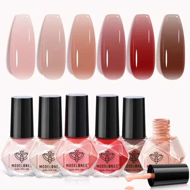 Modelones nagellackset Jelly Park nude 6-pack jelly