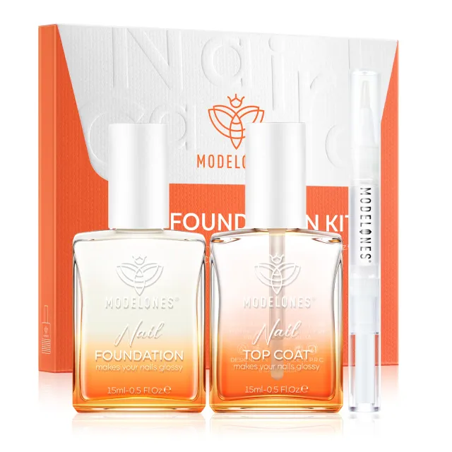 Modelones Nail Foundation nagelkit Pearl White 3-delar