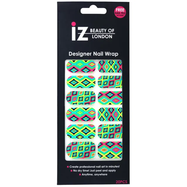 Iz Beauty Neon Diamond nail wraps grön diamant