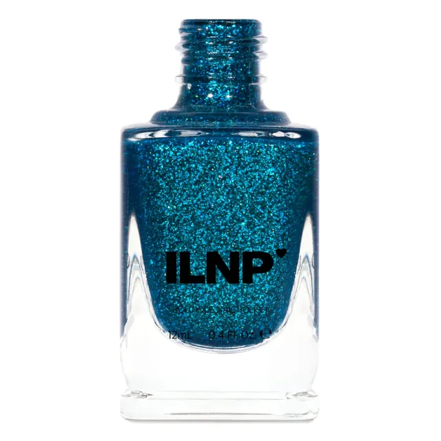 ILNP Courtyard Good Mornings nagellack teal holografisk