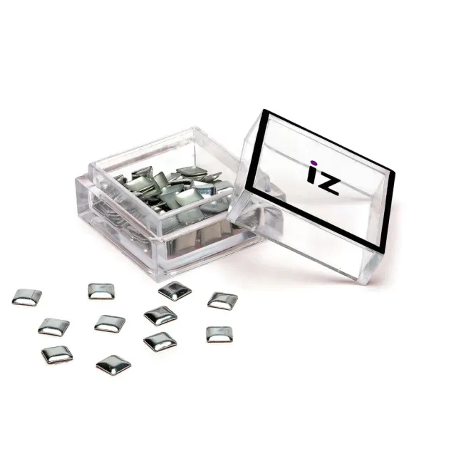 Iz Beauty Large Silver Square nagelstuds 40-pack silver