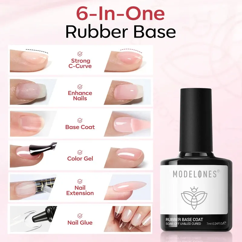 Modelones Rubber Base Coat basgellack 6-pack nude