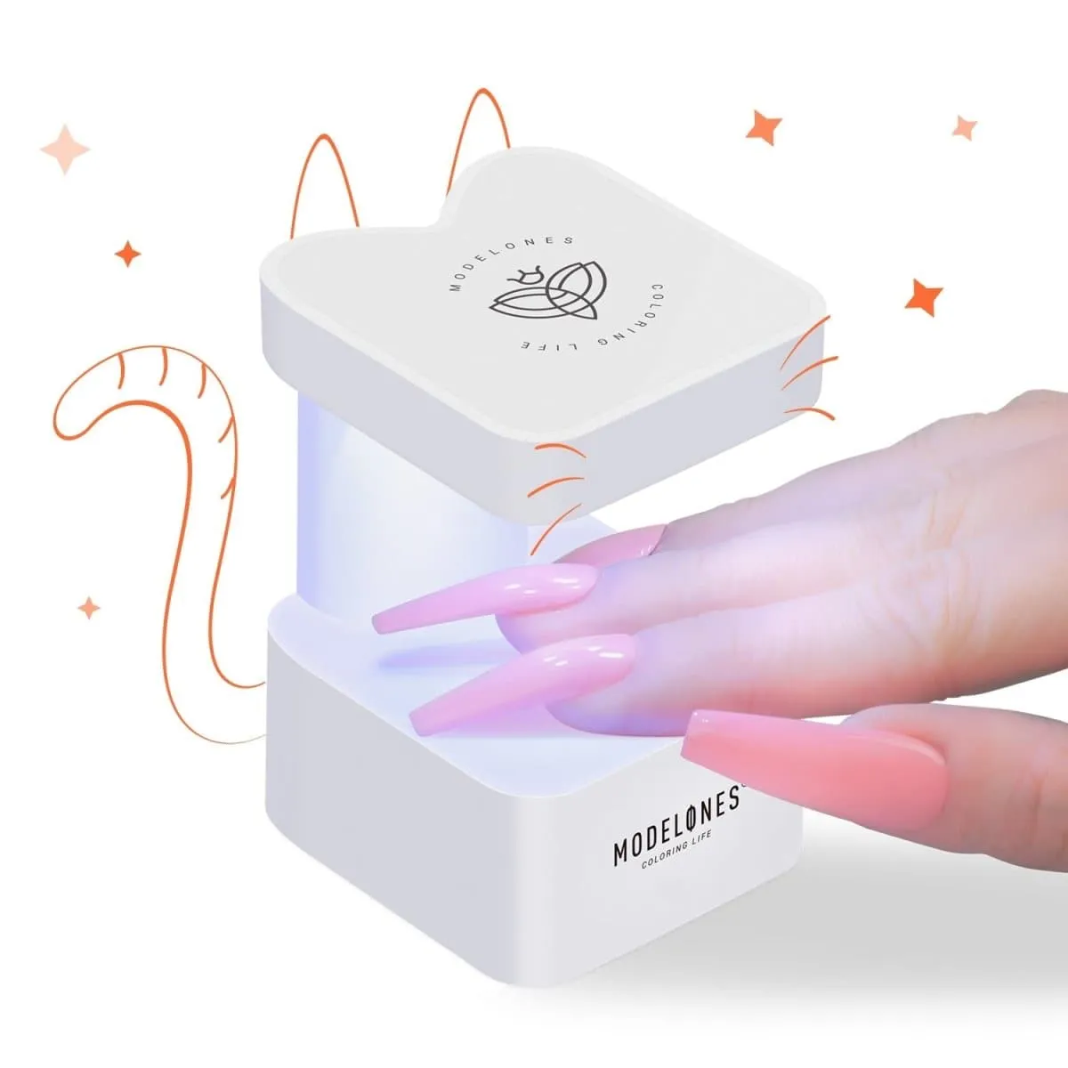 modelones Meow 8W Mini Finger UV nagellampa rosa LED