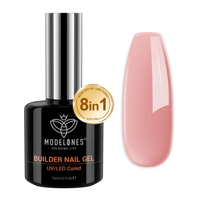 modelones Rose Blush builder gel 15 ml rosa 8-i-1