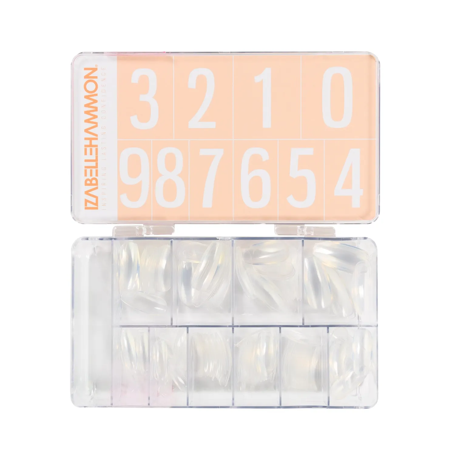 Iz Beauty Long Coffin nageltippar klara 200-pack