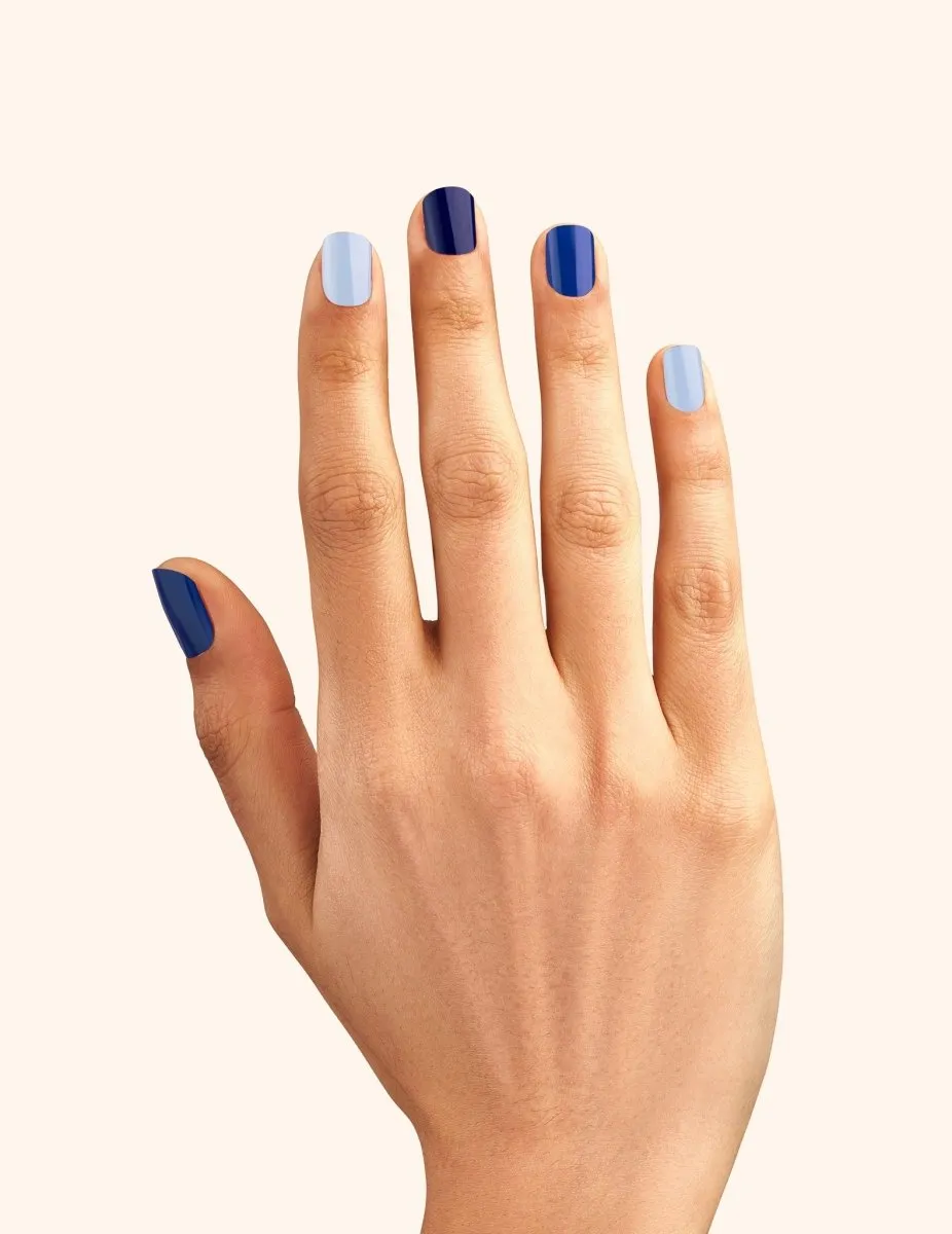Le Mini Macaron Gel Nail Strips nagelfolie Denim Blue blå