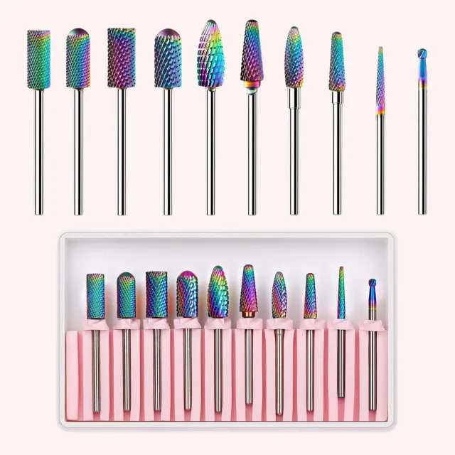 Makartt Nail Drill Bits Set fräsbits 10-pack gelborttagning