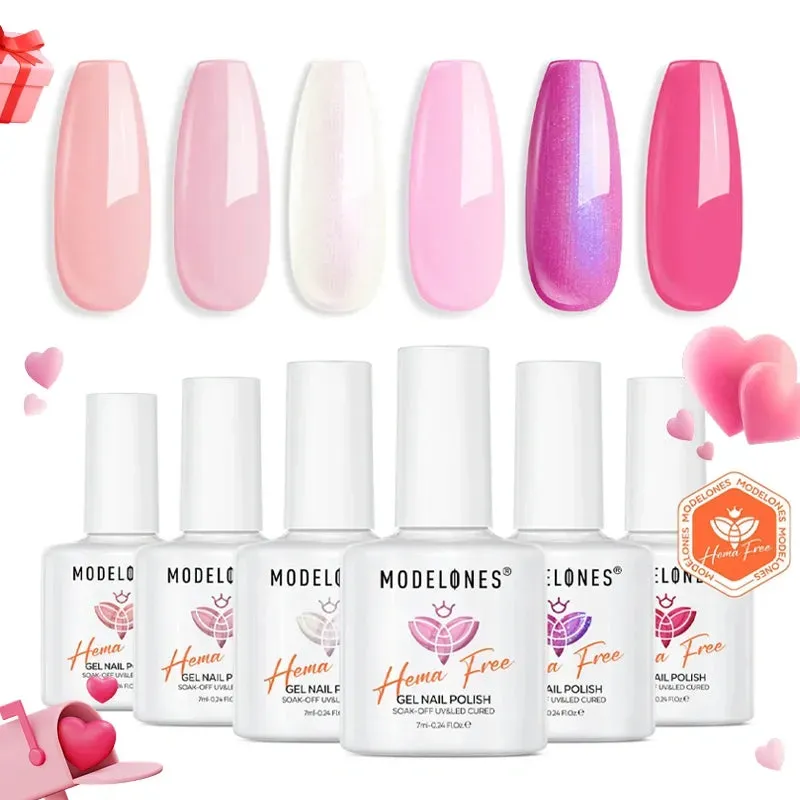 Modelones Love River gellack 6-pack rosa hemafri