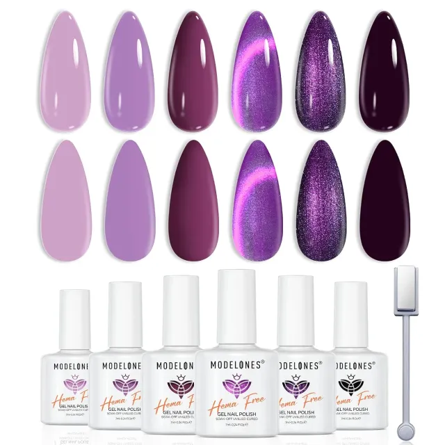 Modelones Purple gellack 6-pack lila hema-fri