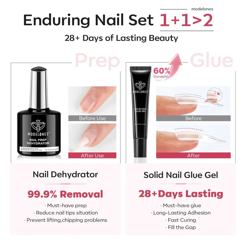 Modelones Medium Almond nageltippar kit 510-pack halvmatt