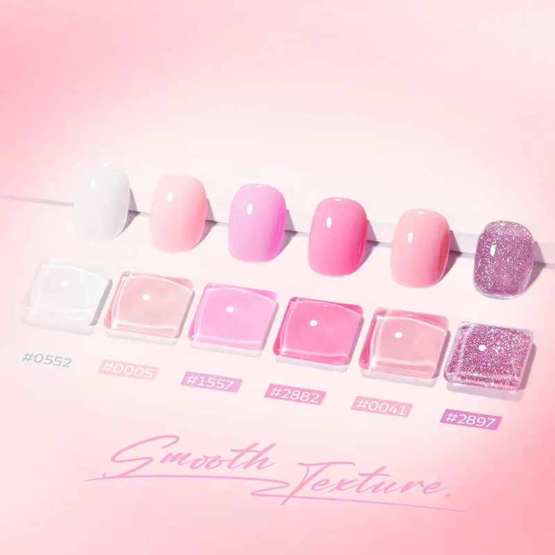 Modelones Neon Bloom gellack 6-pack vit rosa glitter