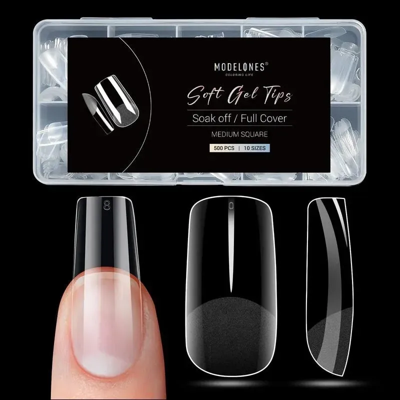 Modelones Full Cover Short Coffin nageltippar kort kista