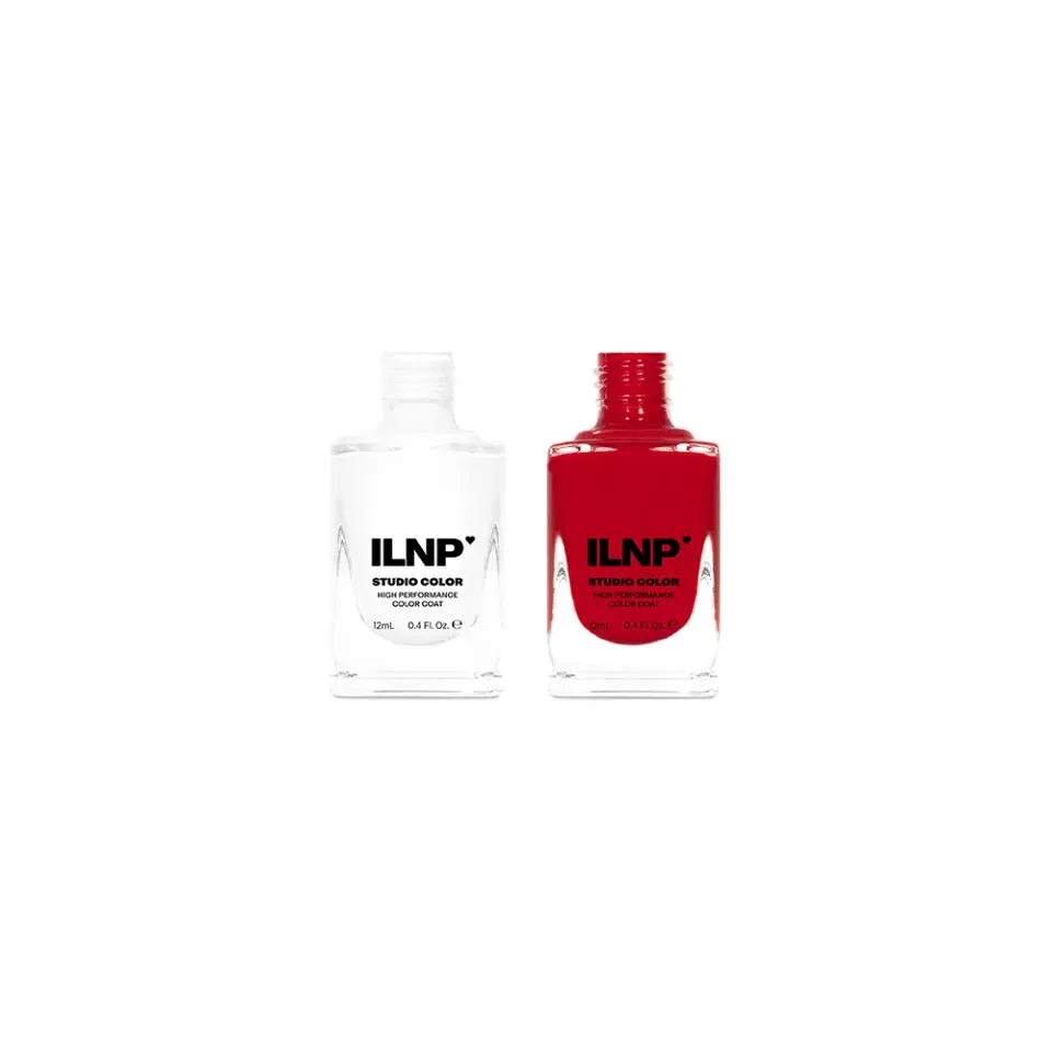 ILNP Candy Cane nagellacksset röd vit 2-pack