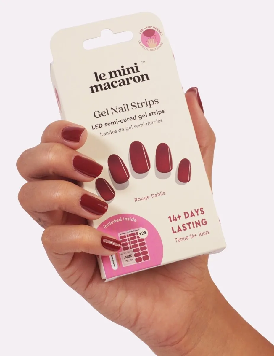 Le Mini Macaron Rouge Dahlia gel strips djupröd