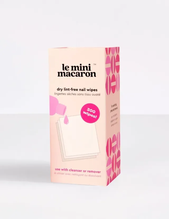 Le Mini Macaron torra luddfria nail wipes prep