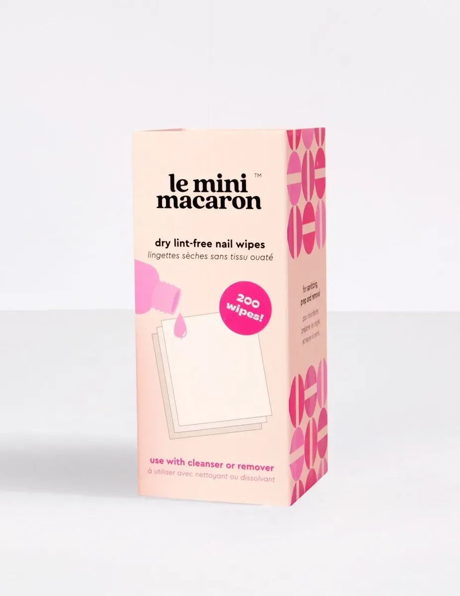 Le Mini Macaron torra luddfria nail wipes prep