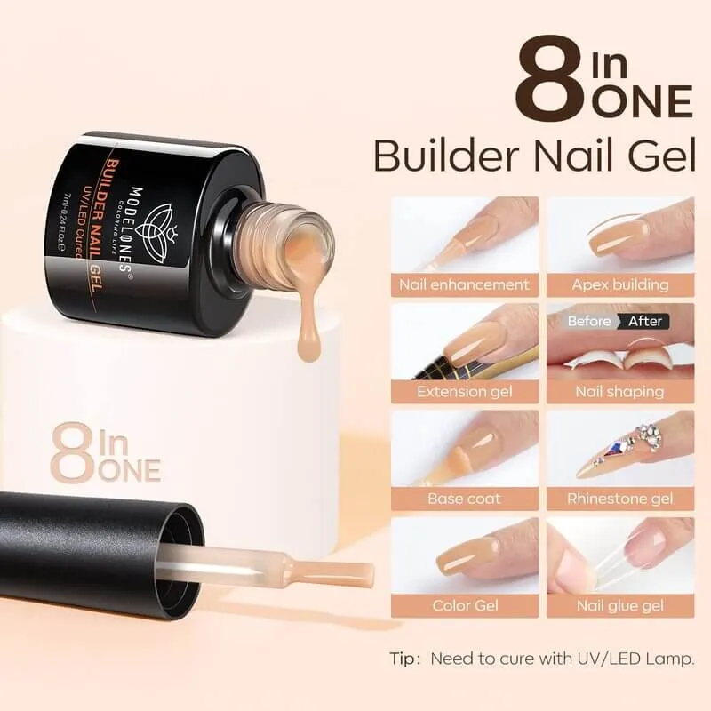 Modelones Builder Gel Skin Tone nagelgel set 6x7ml nude