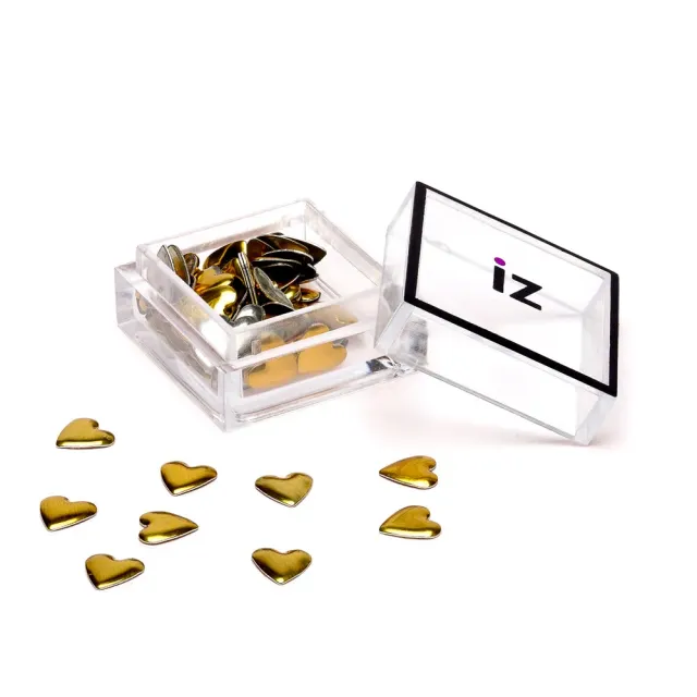 Iz Beauty Gold Heart nagelstuds 30-pack guld
