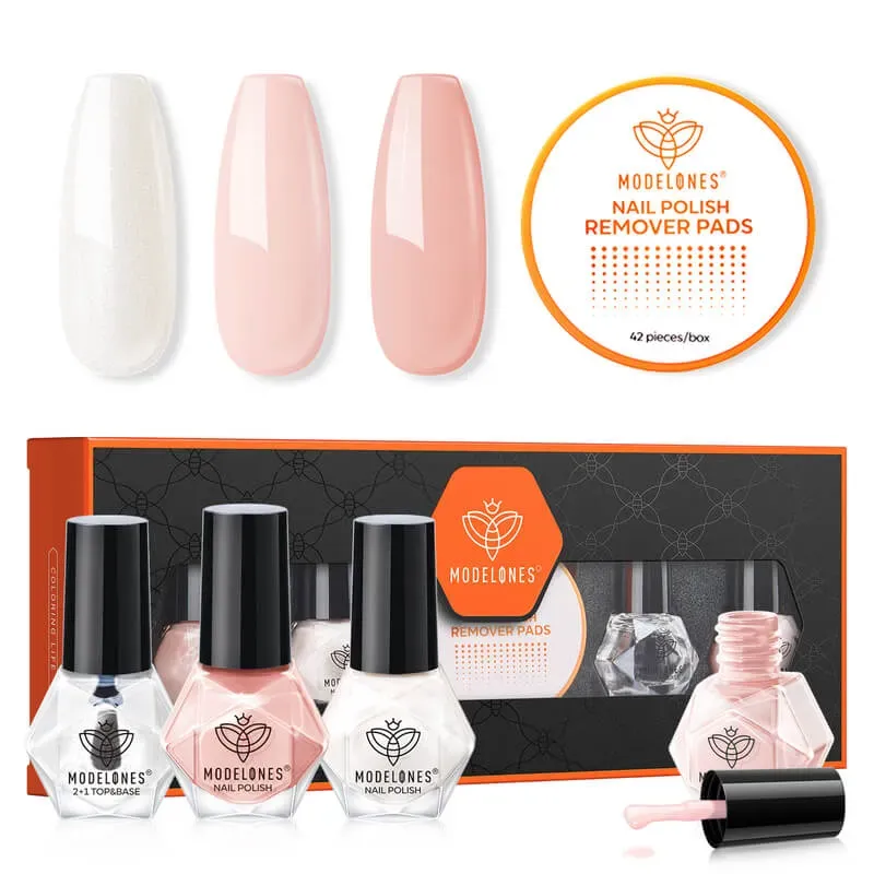 modelones Gossip nagellack 6-pack nude rosa skimrande