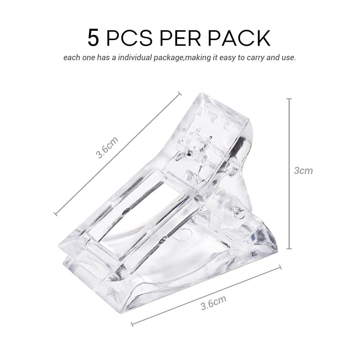 Modelones Nail Tips Clip nagelklämmor 5-pack transparent