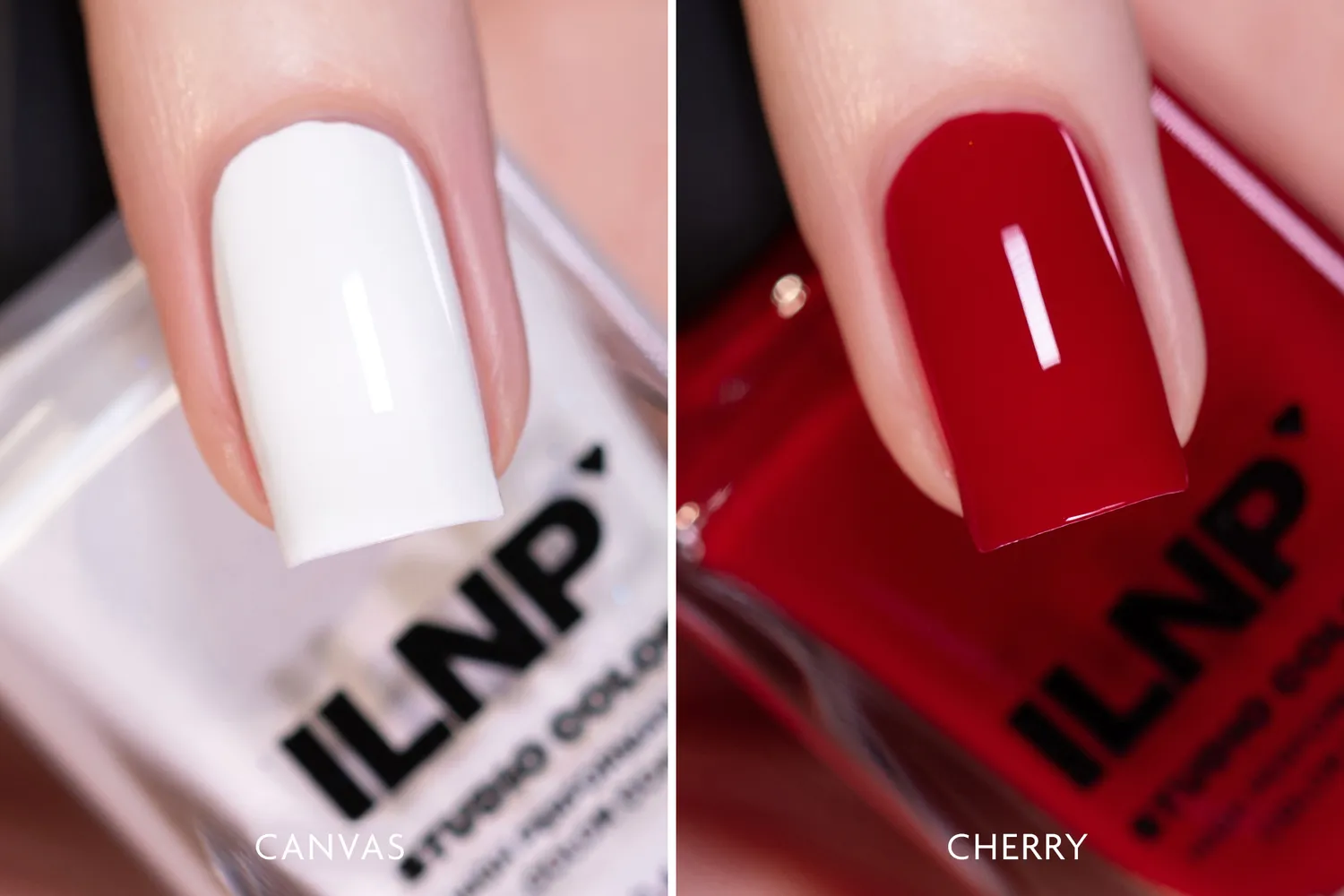 ILNP Candy Cane nagellacksset röd vit 2-pack