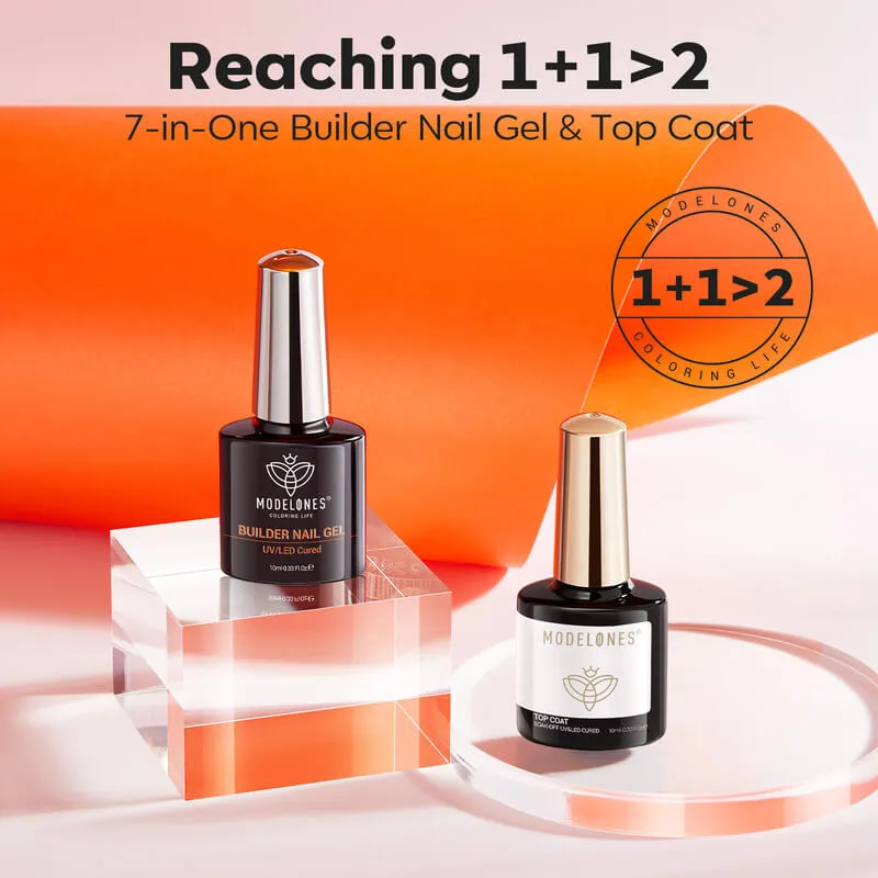 Modelones 7-in-1 Builder Gel Top Coat set clear 10ml