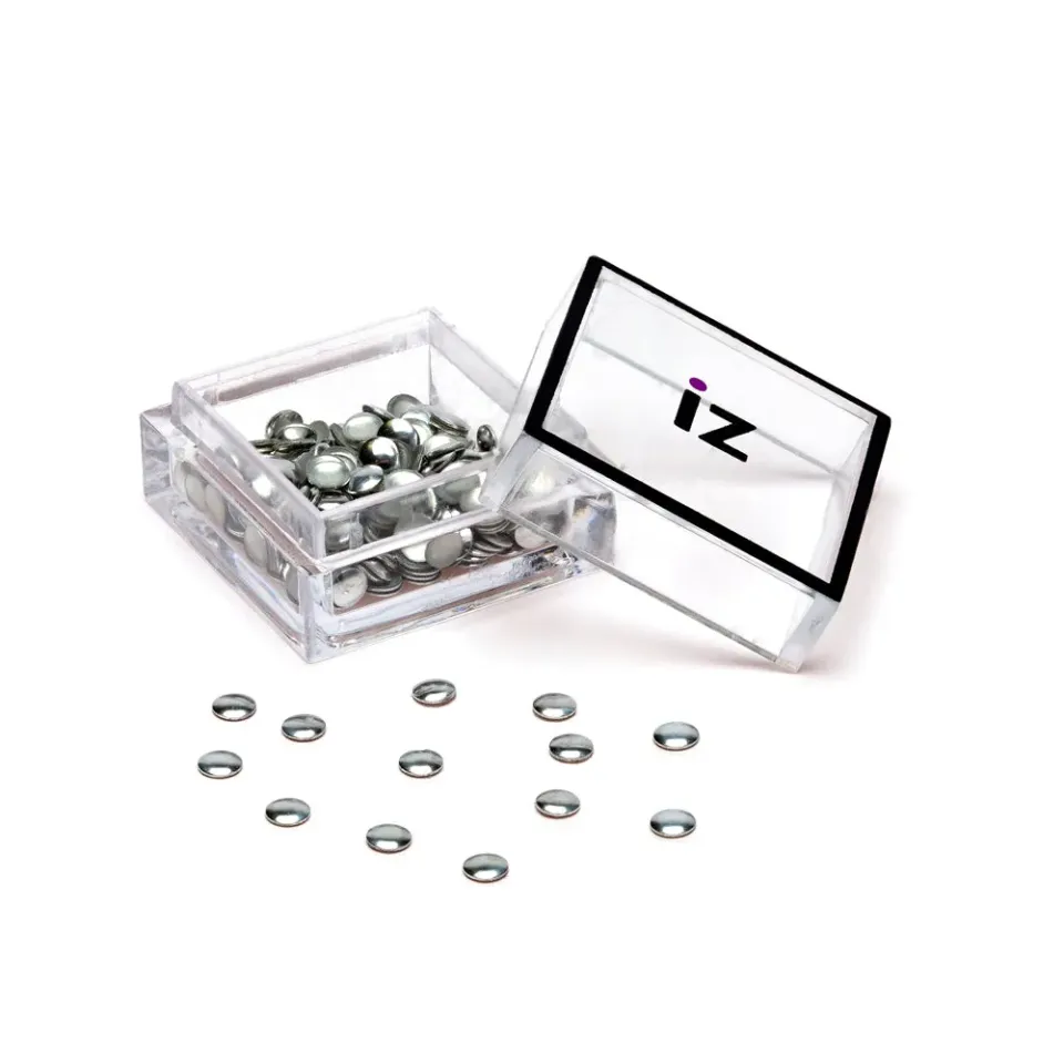 Iz Beauty nail art studs silver cirkel medium 60-pack