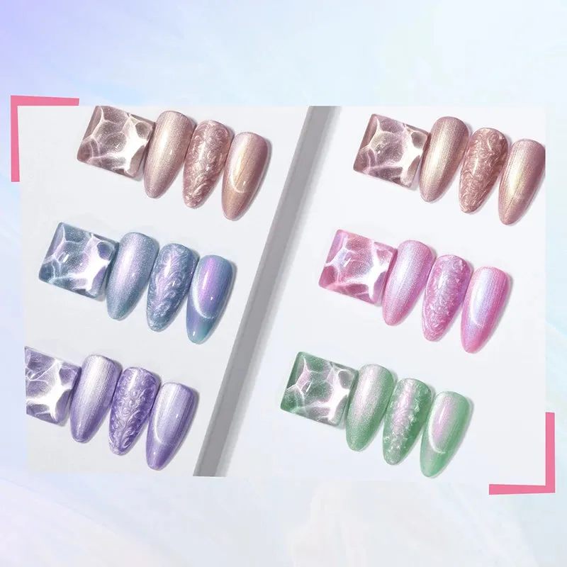 Modelones Pearlescent Glow gellackset 6-pack cat eye