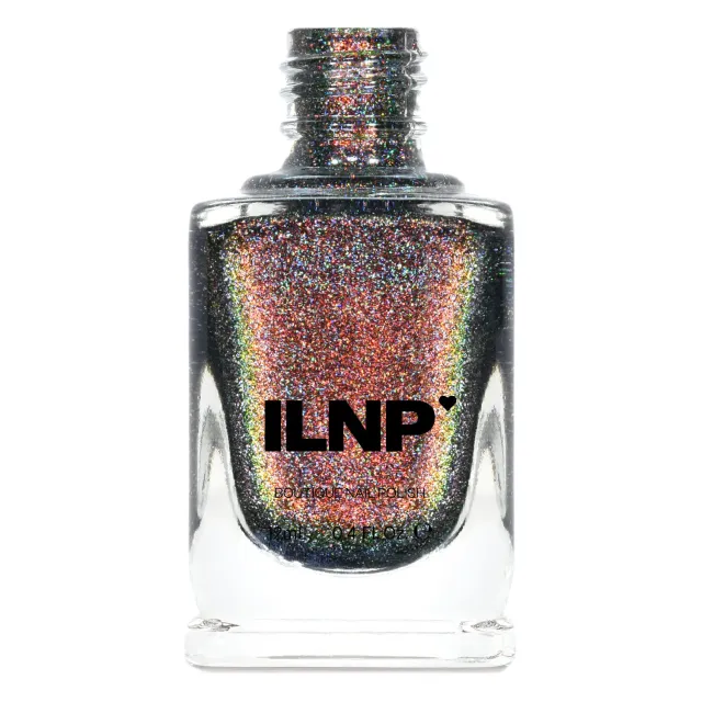 ILNP Candlelight nagellack svart orange-grönt holo