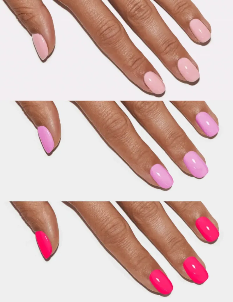 Le Mini Macaron Pink Essentials gellack 3-pack rosa