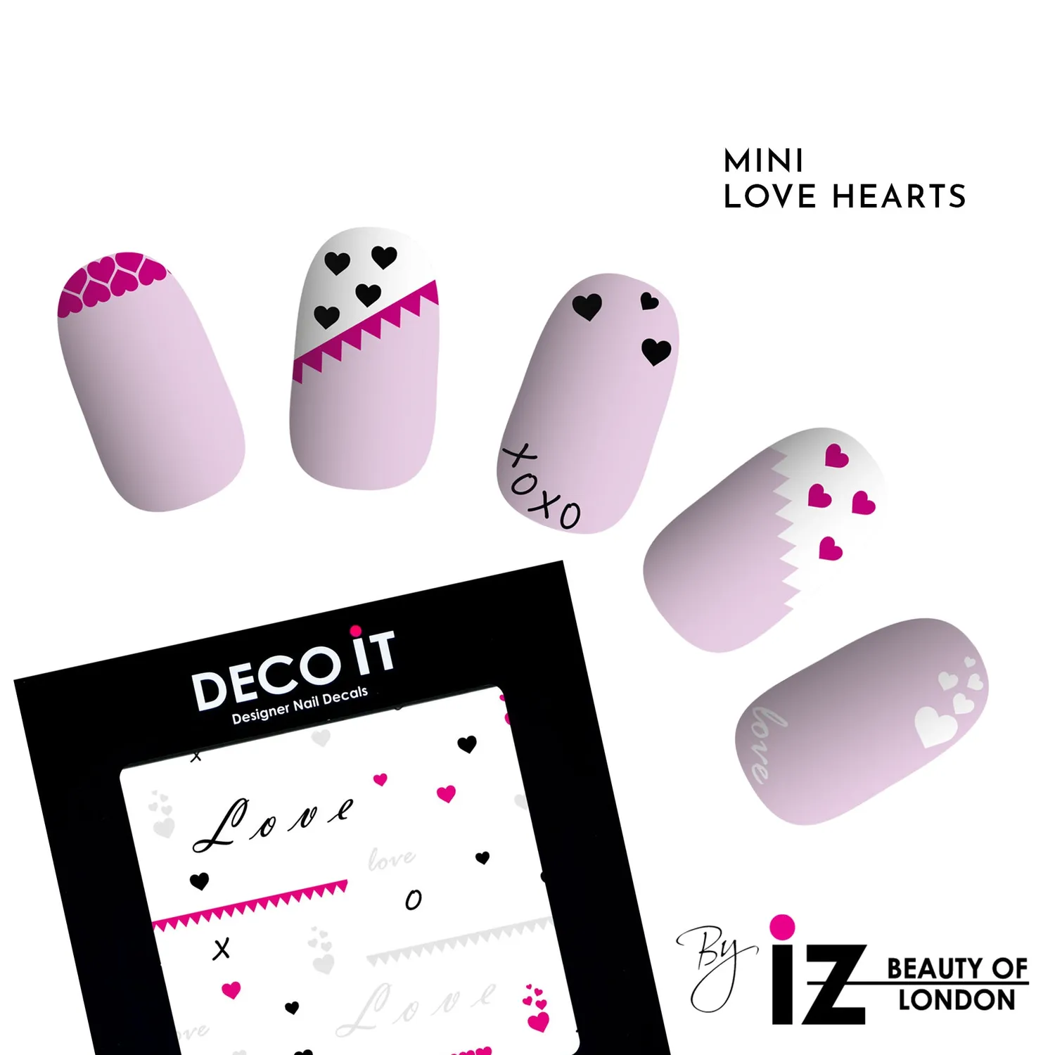 Iz Beauty Love Hearts nageldekaler mini hjärtan 30-pack