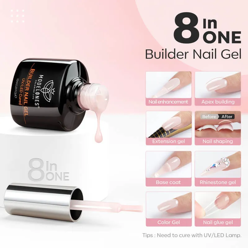 Modelones 8-in-1 Builder Gel duo clear nude