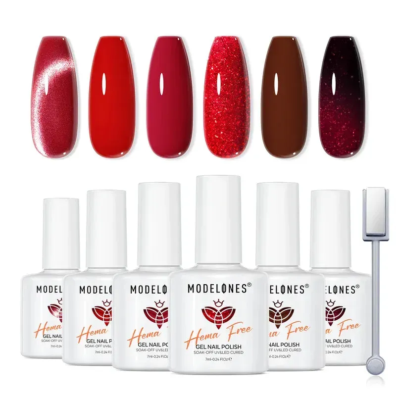Modelones Only Love gellack 6-pack röd Hema-free