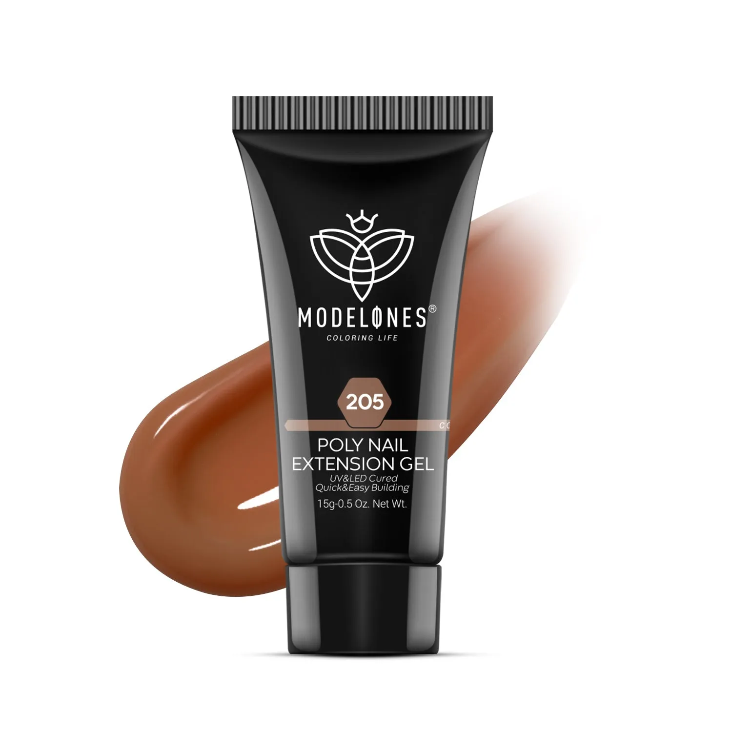 Modelones Amber Caramel polygel 15g krämig karamellbrun