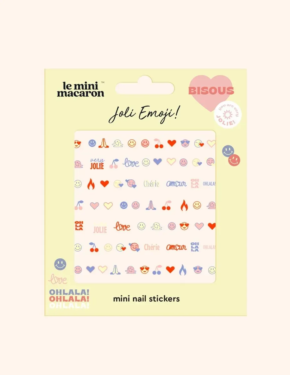 Le Mini Macaron Joli Emoji nagelklistermärken smileys