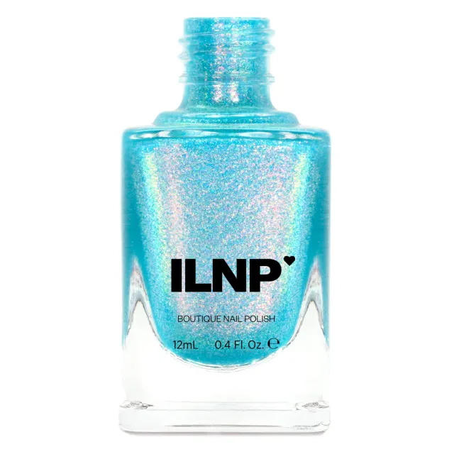ILNP Skate Date nagellack teal jelly med orange-grönt skimmer